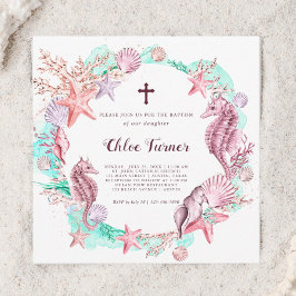 Färgfull under havets baptism inbjudningar