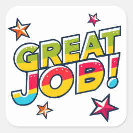 Färgfull Underbar jobbmärkning för lärare/klassrum Fyrkantigt Klistermärke