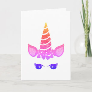 Färgfull Unicorn, födelsedag Kort