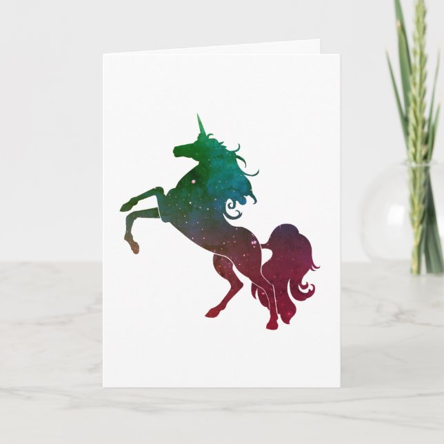 Färgfull Unicorn, födelsedag Kort (Framsida)