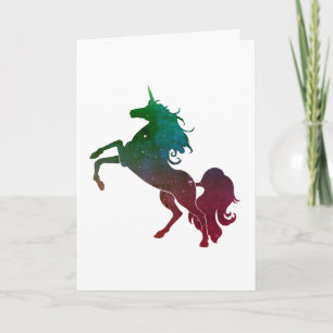 Färgfull Unicorn, födelsedag Kort