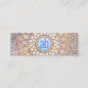 Färgfull, unik och framträdande monogrammad Glitte Mini Visitkort
