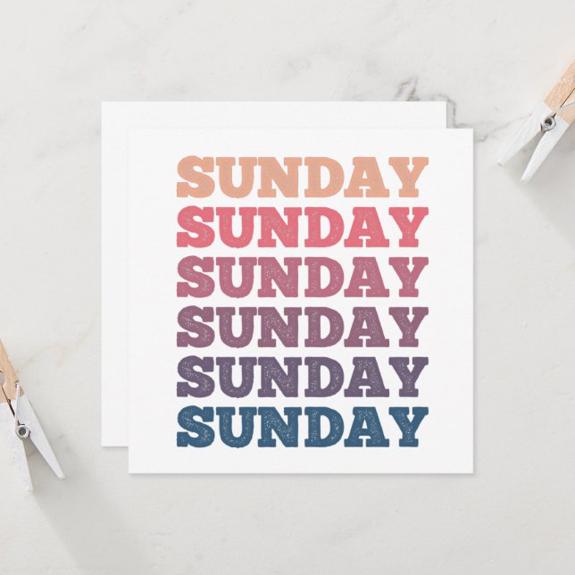 Färgfull upprepad Söndag Söndag Söndag Inbjudningar (Fram/Back In Situ)