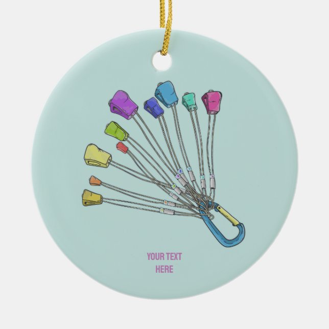 Färgfull uppsättning av sten som klättrar i nöt julgransprydnad keramik (Framsidan)