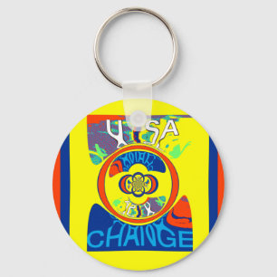 Färgfull USA-förändring: Festive Design Nyckelring