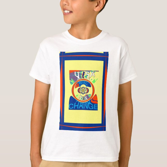 Färgfull USA-förändring: Festive Design Tee Shirt (Framsida)