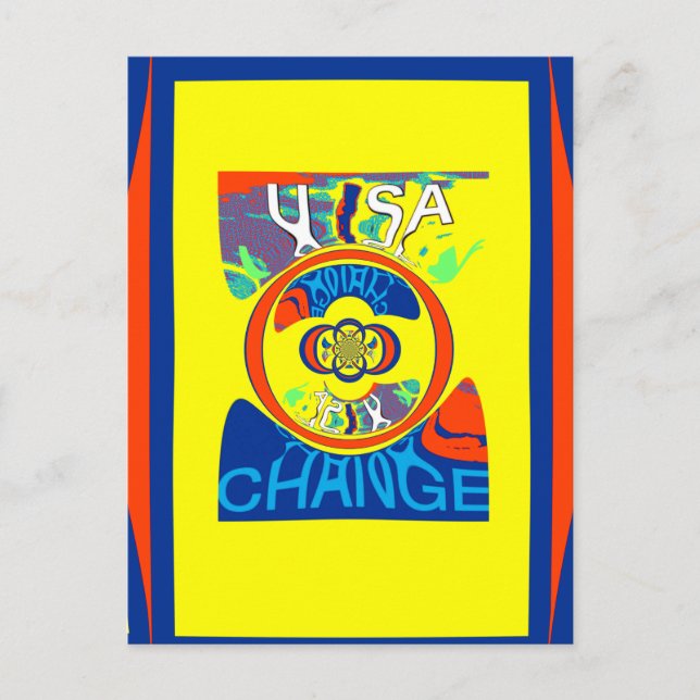 Färgfull USA-förändring: Festive Design Vykort (Framsida)