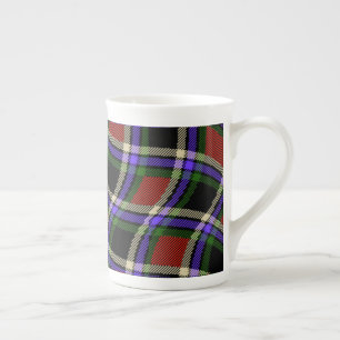 Färgfull Vågigt Tartan Mönster Grönt Red Lila Whit Benporslin Mugg