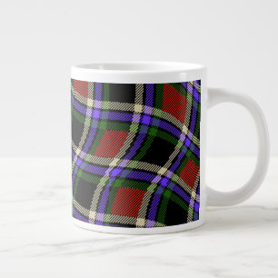 Färgfull Vågigt Tartan Mönster Grönt Red Lila Whit Jumbo Mugg