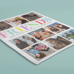 Färgfull Vänskap | Friend Photo Collage Fleecefilt<br><div class="desc">Personlig bff vänskap fleecy filt med en chic vit bakgrund som kan ändras till vilken färg som helst,  9 foton av dig och din bestie,  ord s "vänner" i många färger,  namn och ett redigerbart vänskap-citat.</div>