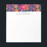 Färgfull Vår blommor Mönster Anteckningsblock<br><div class="desc">Ett anteckningsblock med en coola digital 3d stil mönster. Ljusa och färgstarka blommor med coola stil som ser ut som pappra urklipp. Roligt och fantasifull design.</div>