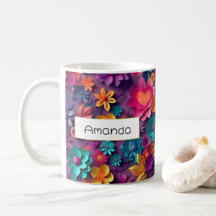 Färgfull Vår blommor Mönster Kaffemugg