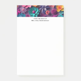 Färgfull Vår blommor Mönster Post-it Block