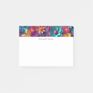 Färgfull Vår blommor Mönster Post-it Block
