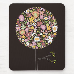 Färgfull Vår blommor Pop Träd Whimsical Chic Musmatta