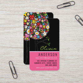 Färgfull Vår blommor Pop Träd Whimsique & Chic Visitkort