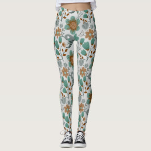 Färgfull Vår Mönster Leggings
