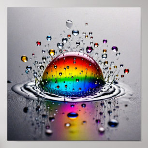 Färgfull Vatten Bubble Stänk Poster