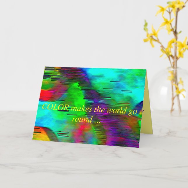 "Färgfull Vatten-vägg" 5 x 7-hälsningskort Kort (Gul blomma)