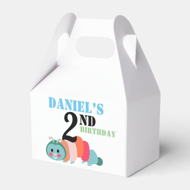 Färgfull vattenpelare Andra födelsedag Presentaskar (Framsidan Sidan)