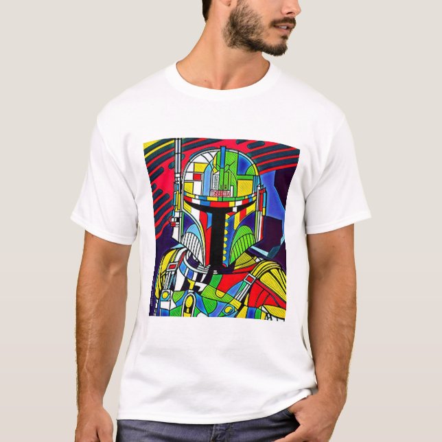 Färgfull Vector Robot Illustration T-Shirt (Framsida)