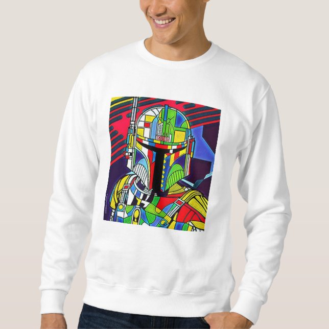 Färgfull Vector Robot Illustration T-Shirt Lång Ärmad Tröja (Framsida)
