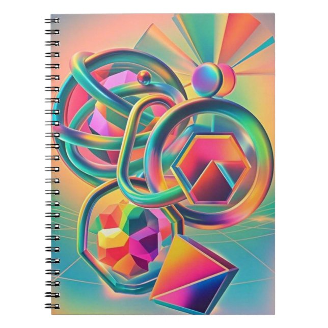 Färgfull vibrant- och nyteckning av abstrakt anteckningsbok (Framsidan)