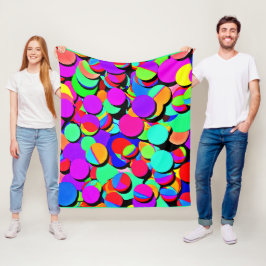 Färgfull Vibrant Retro Revival Mönster Fleecefilt