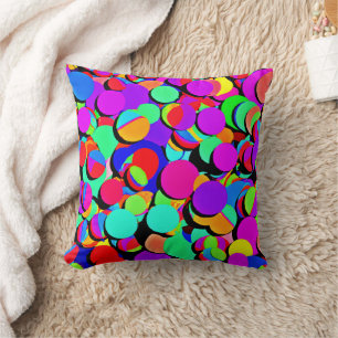 Färgfull Vibrant Retro Revival Mönster Kudde
