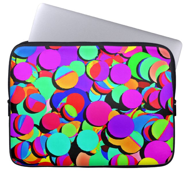 Färgfull Vibrant Retro Revival Mönster Laptop Fodral (Framsidan)