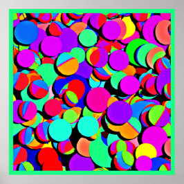 Färgfull Vibrant Retro Revival Mönster Poster