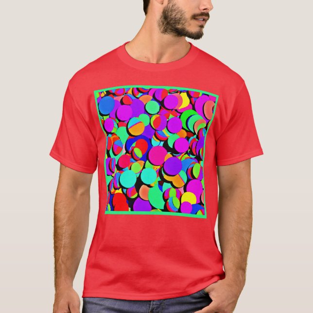 Färgfull Vibrant Retro Revival Mönster T Shirt (Framsida)