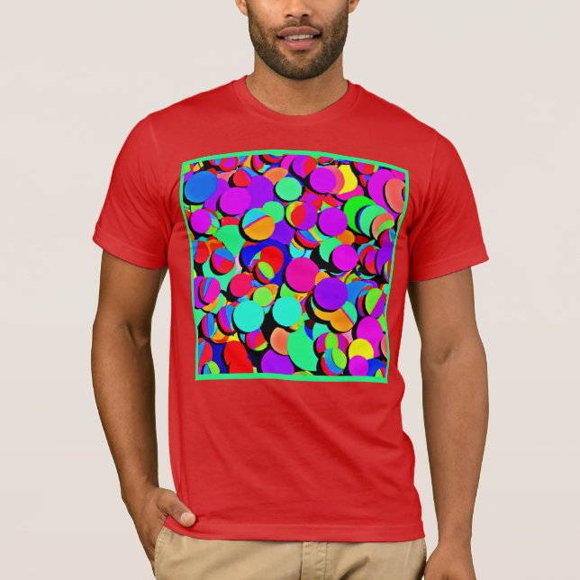 Färgfull Vibrant Retro Revival Mönster T Shirt (Framsida)