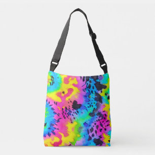 Färgfull Vild Cheetah Tye Dye Mönster Axelväska