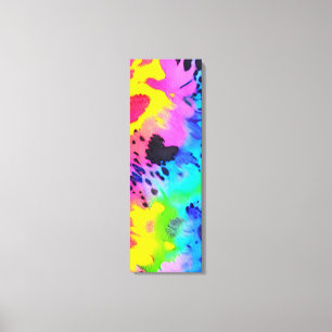 Färgfull Vild Cheetah Tye Dye Mönster Canvastryck