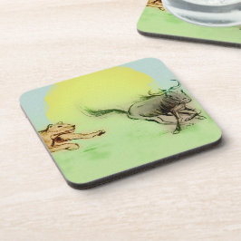 Färgfull Vilda djur-chas, 6 plastuppsättningar för Underlägg