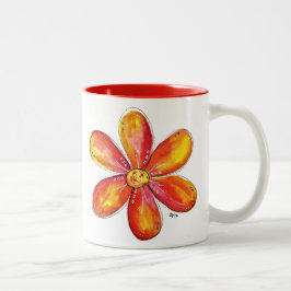 Färgfull vimatisk Orange och Gult Två-Tonad Mugg