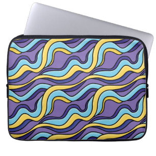 Färgfull Vinkar Funky Retro Modern Mönster Laptop Fodral