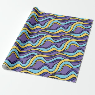 Färgfull Vinkar Funky Retro Modern Mönster Presentpapper