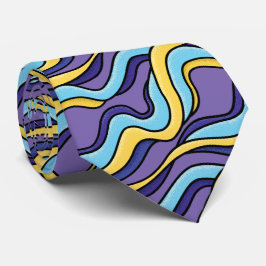 Färgfull Vinkar Funky Retro Modern Mönster Slips