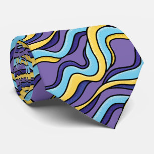 Färgfull Vinkar Funky Retro Modern Mönster Slips