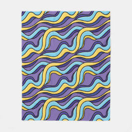 Färgfull Vinkar Mönster Funky Retro Modern Abstrak Fleecefilt