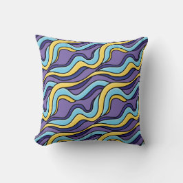 Färgfull Vinkar Mönster Funky Retro Modern Abstrak Kudde