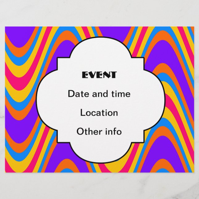 Färgfull vinkar mönster reklamblad (Framsidan)