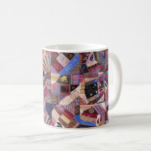 Färgfull Vintage Crazy Quilt Kaffemugg
