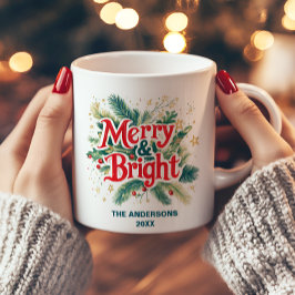 Färgfull Vintage God jul Enkel Elegant Kaffemugg