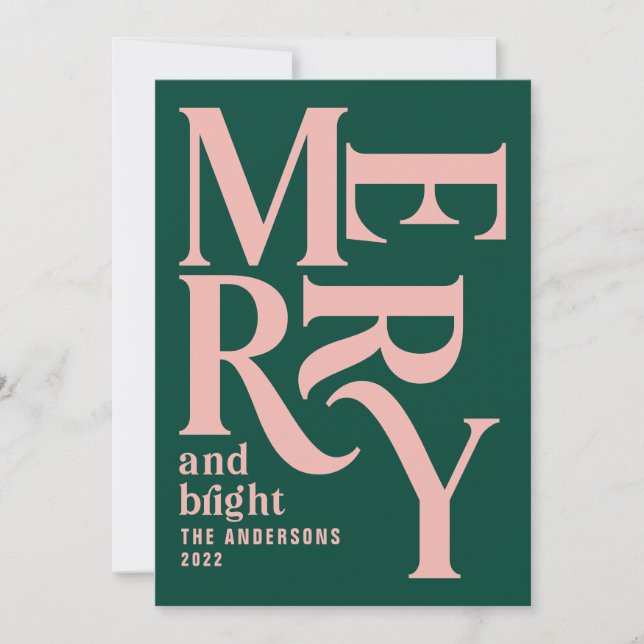 Färgfull vintage god jul meddelande (Framsida)