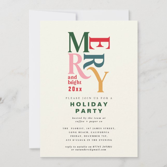 Färgfull vintage, god och god jul party (Framsida)