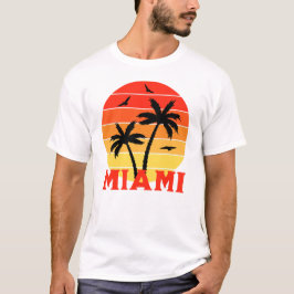 Färgfull Vintage Miami Sunset T Shirt