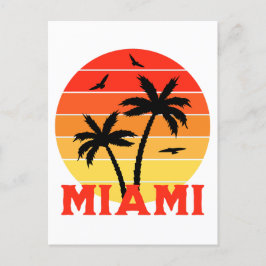 Färgfull Vintage Miami Sunset Vykort